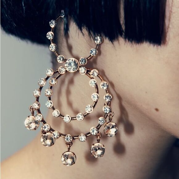 ZARA RHINESTONE EARRINGS  - Picture 2 of 7